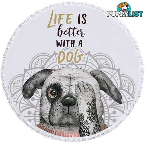 Life is Better With a Dog Beach Towel - Towel - 7427046317108