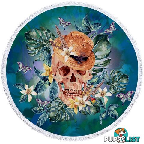 Tropical Skull Beach Towel - Towel - 7427046314664