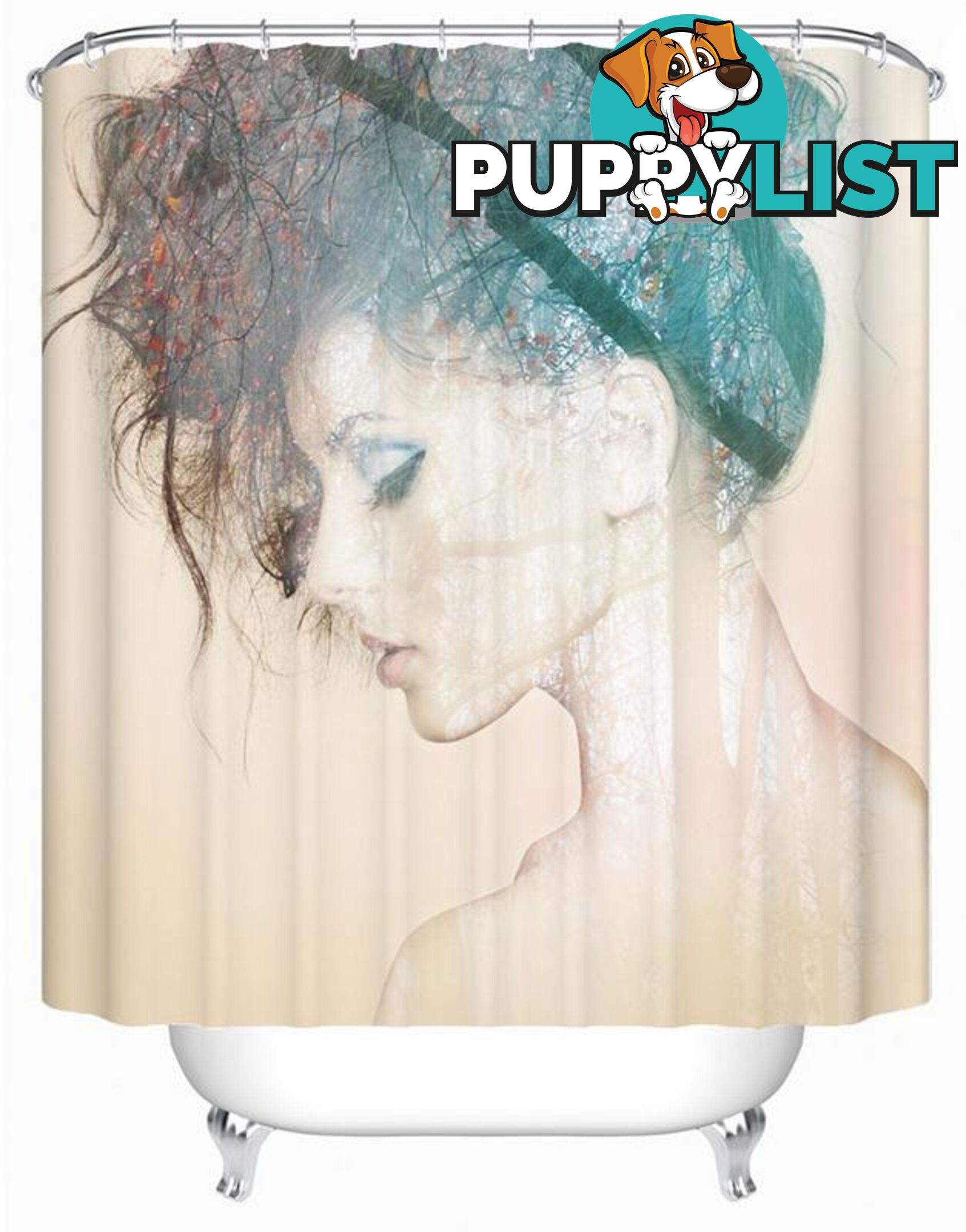 Artistic Lovely Girl Shower Curtain - Curtain - 7427005926204