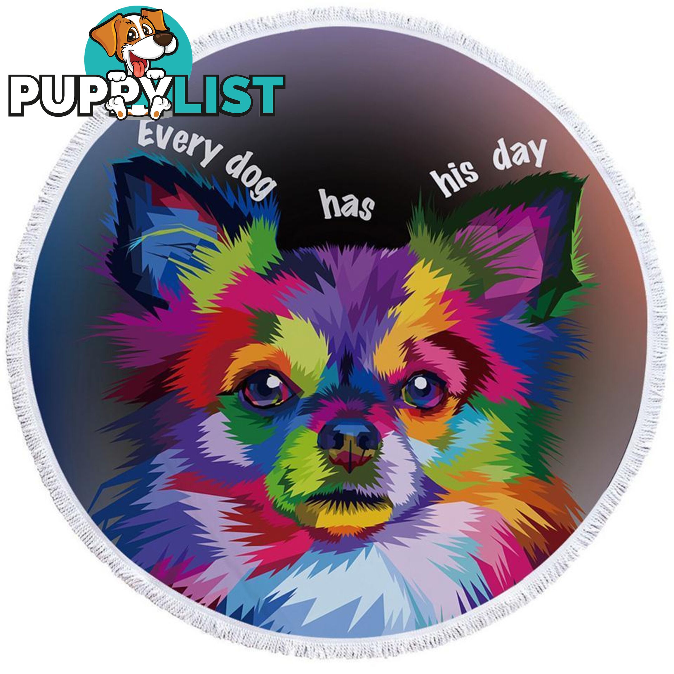 Colorful Dog Beach Towel - Towel - 7427046323505