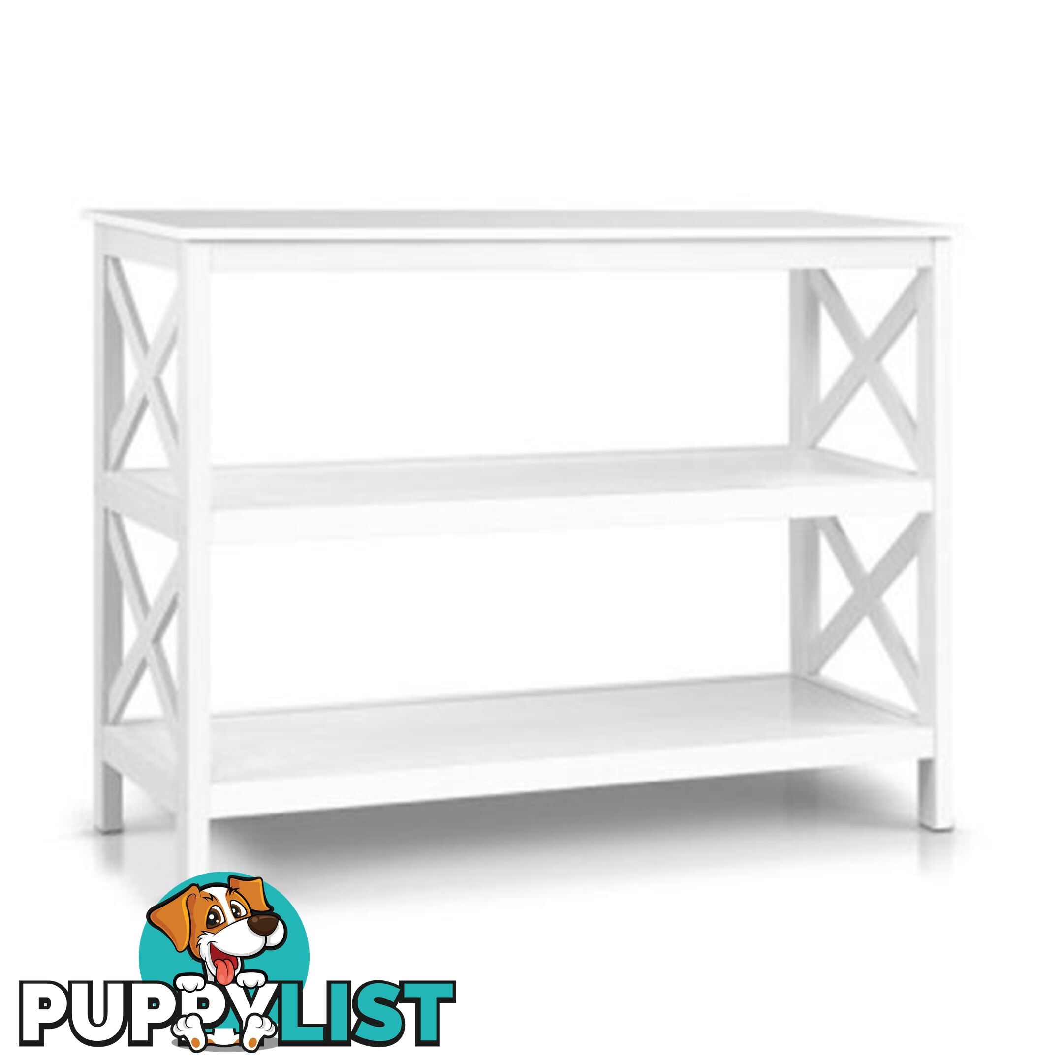 Wooden Storage Console Table - White - Artiss - 4344744420028