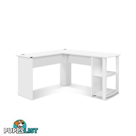 Artiss Office Computer Desk Workstation L Shape Shelf White - Artiss - 9355720055573