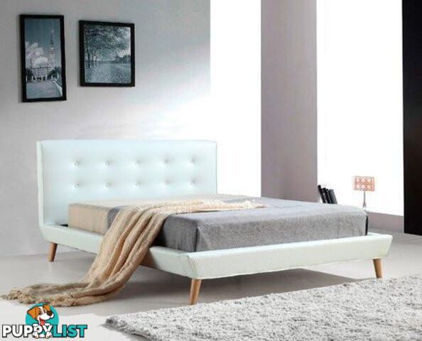 Palermo PU Leather Bed Frame and Button Tufted Headboard - Palermo - 4344744427331