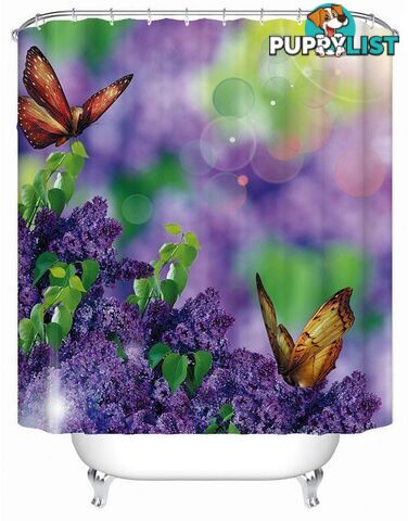 Butterflies And Lavender Purple Shower Curtain - Curtain - 7427045941212