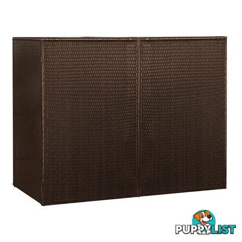 Double Wheelie Bin Shed 153X78X120 Cm Poly Rattan - Unbranded - 8719883797120