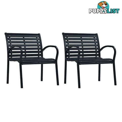 Garden Chairs 2 Pcs Black Steel And Wpc - Unbranded - 8719883745947