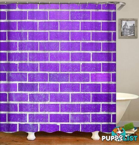 Purple Brick Wall Shower Curtain - Curtain - 7427045987838