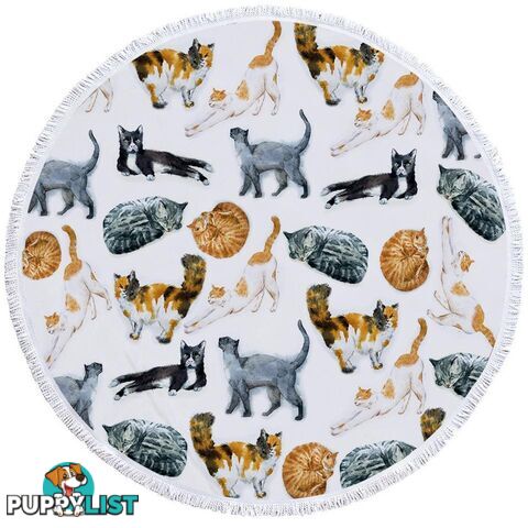 Cats Pattern Beach Towel - Towel - 7427046321761