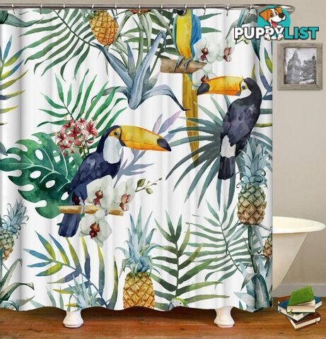 Toucans ft Pineapples Painting Shower Curtain - Curtain - 7427045977921