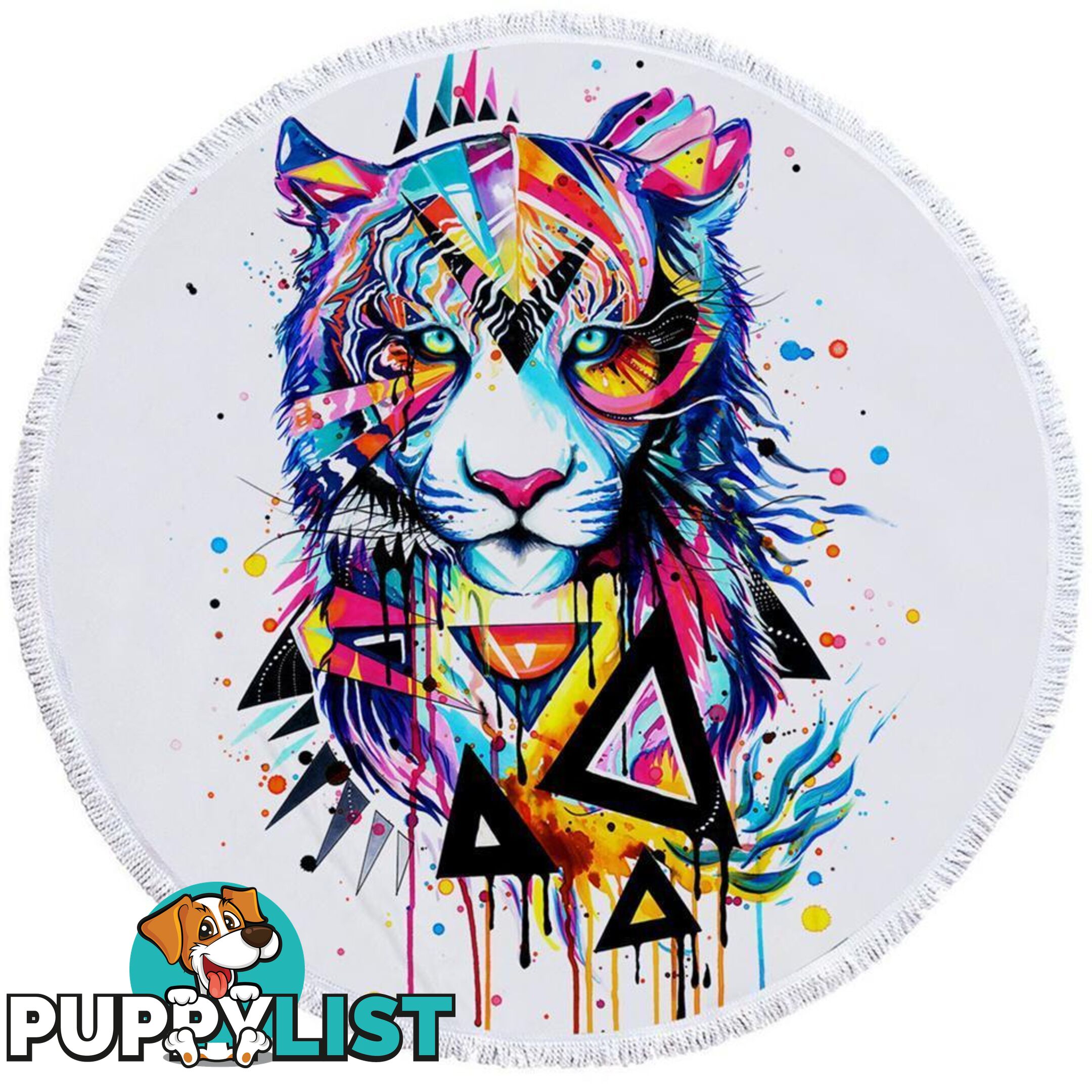 Colorful Art Lion Beach Towel - Towel - 7427046328913