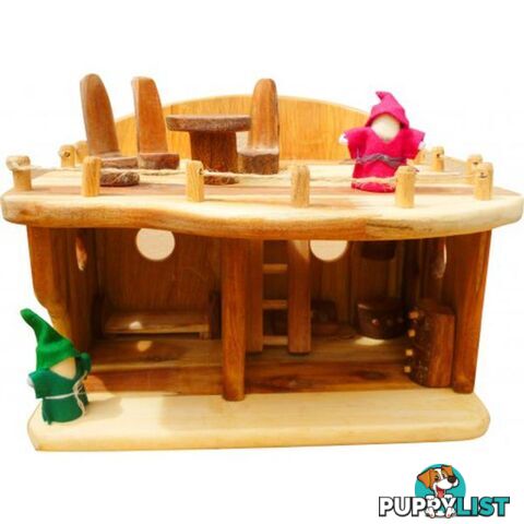 Medium Wooden Dollhouse - Qtoys - 8936074268577