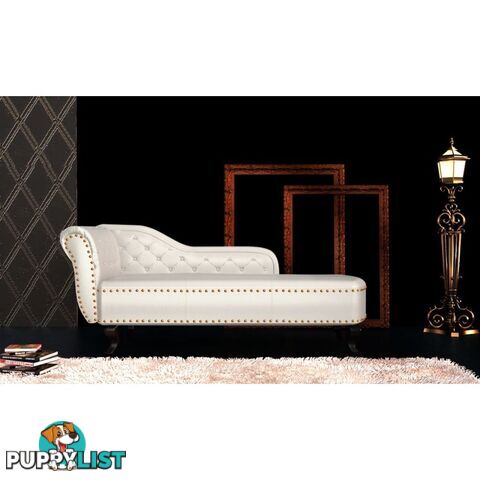 Artificial Leather Chaise Lounge - Cream White - Unbranded - 4326500419965