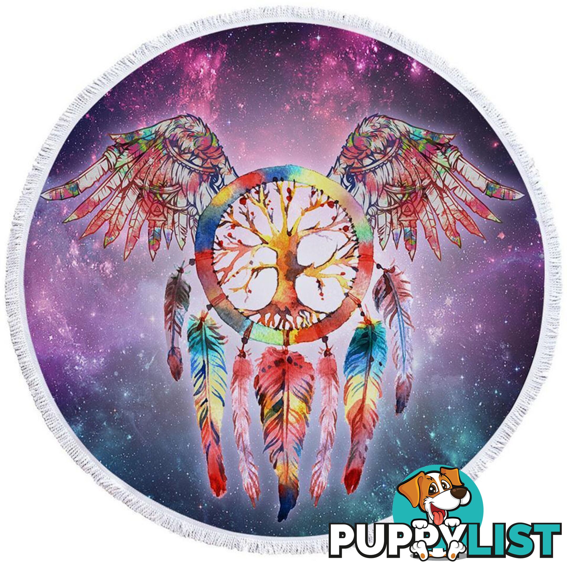 Space Colorful Dream Catcher Beach Towel - Towel - 7427046314473