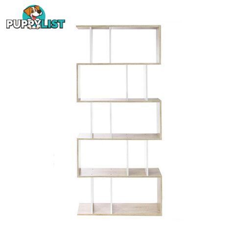 5 Tier Display/Book/Storage Shelf Unit in Brown and White - Artiss - 4344744420059