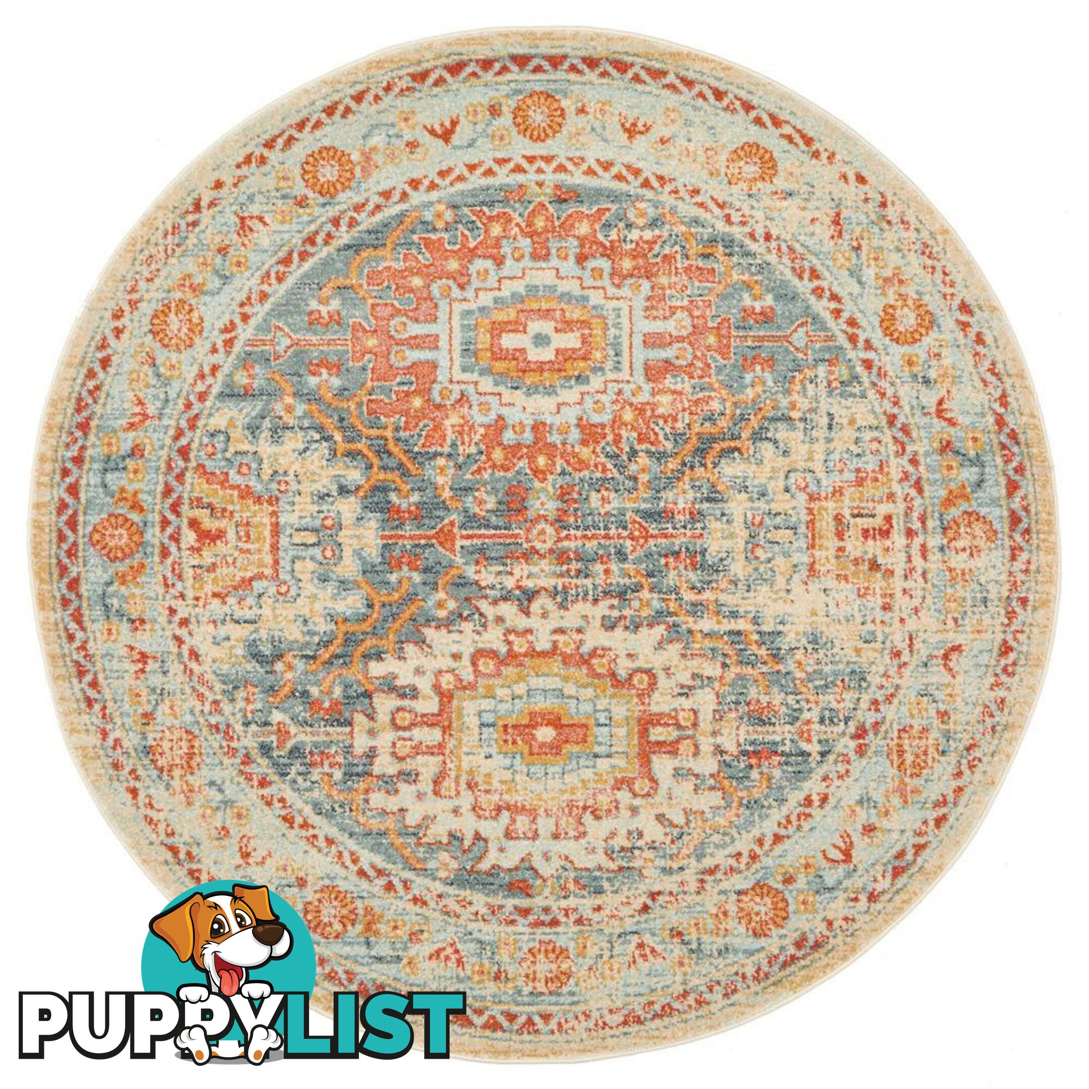 Legacy Round Mavi Turuncu Rug - Unbranded - 9375321884167