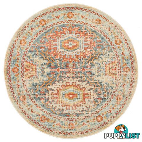 Legacy Round Mavi Turuncu Rug - Unbranded - 9375321884167