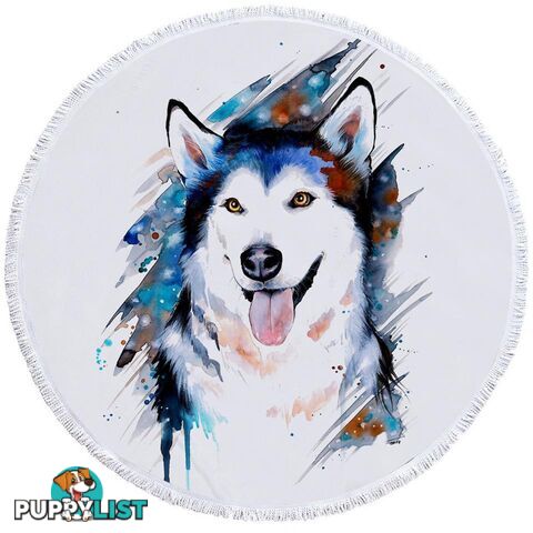 Adorable Husky Beach Towel - Towel - 7427046330305