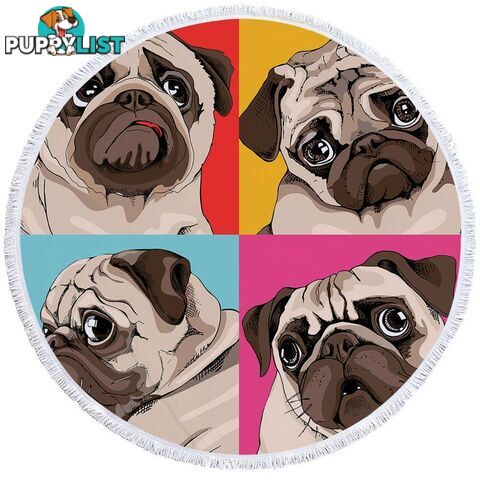 Adorable Pug Beach Towel - Towel - 7427046310024