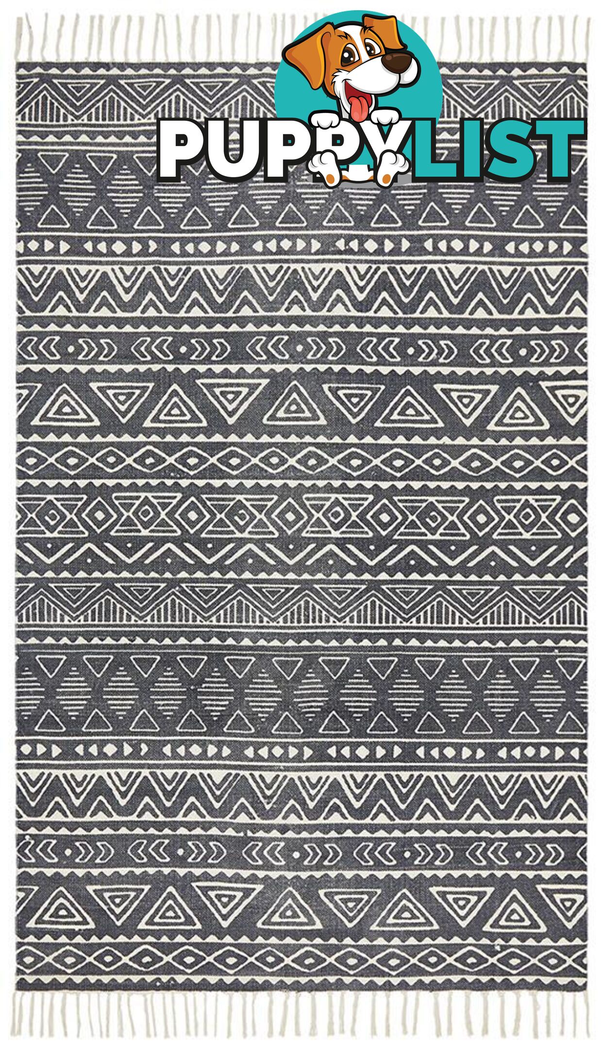 Zulu Totemic Throng Black Rug - Unbranded - 9375321835497