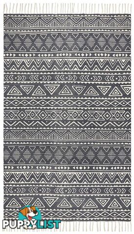 Zulu Totemic Throng Black Rug - Unbranded - 9375321835497