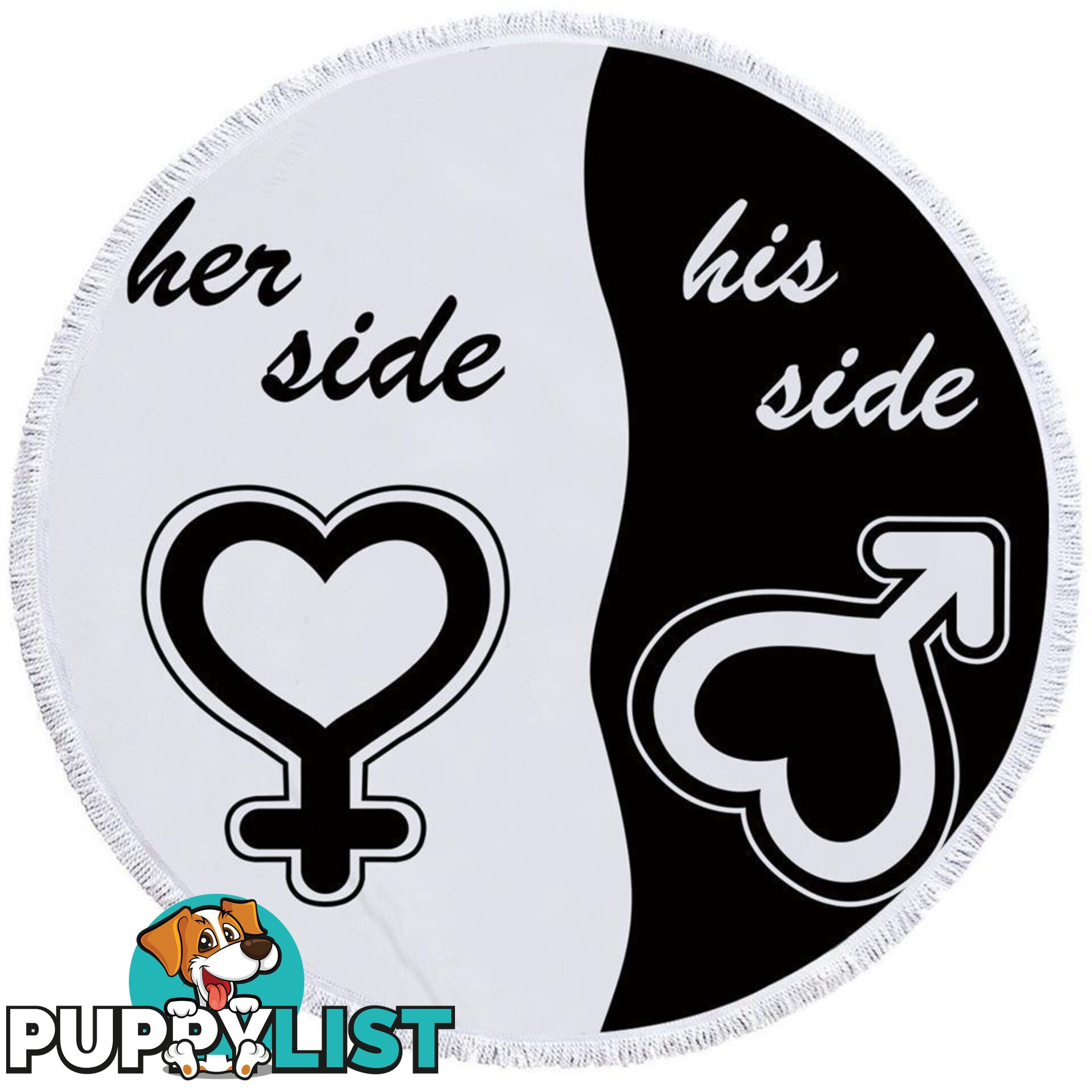 Her Side His Side Beach Towel - Towel - 7427046326018