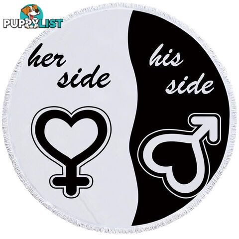 Her Side His Side Beach Towel - Towel - 7427046326018