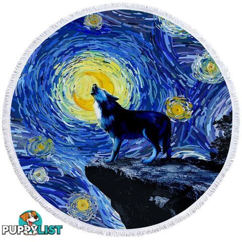 Van Gogh Art Wolf Beach Towel - Towel - 7427046316255