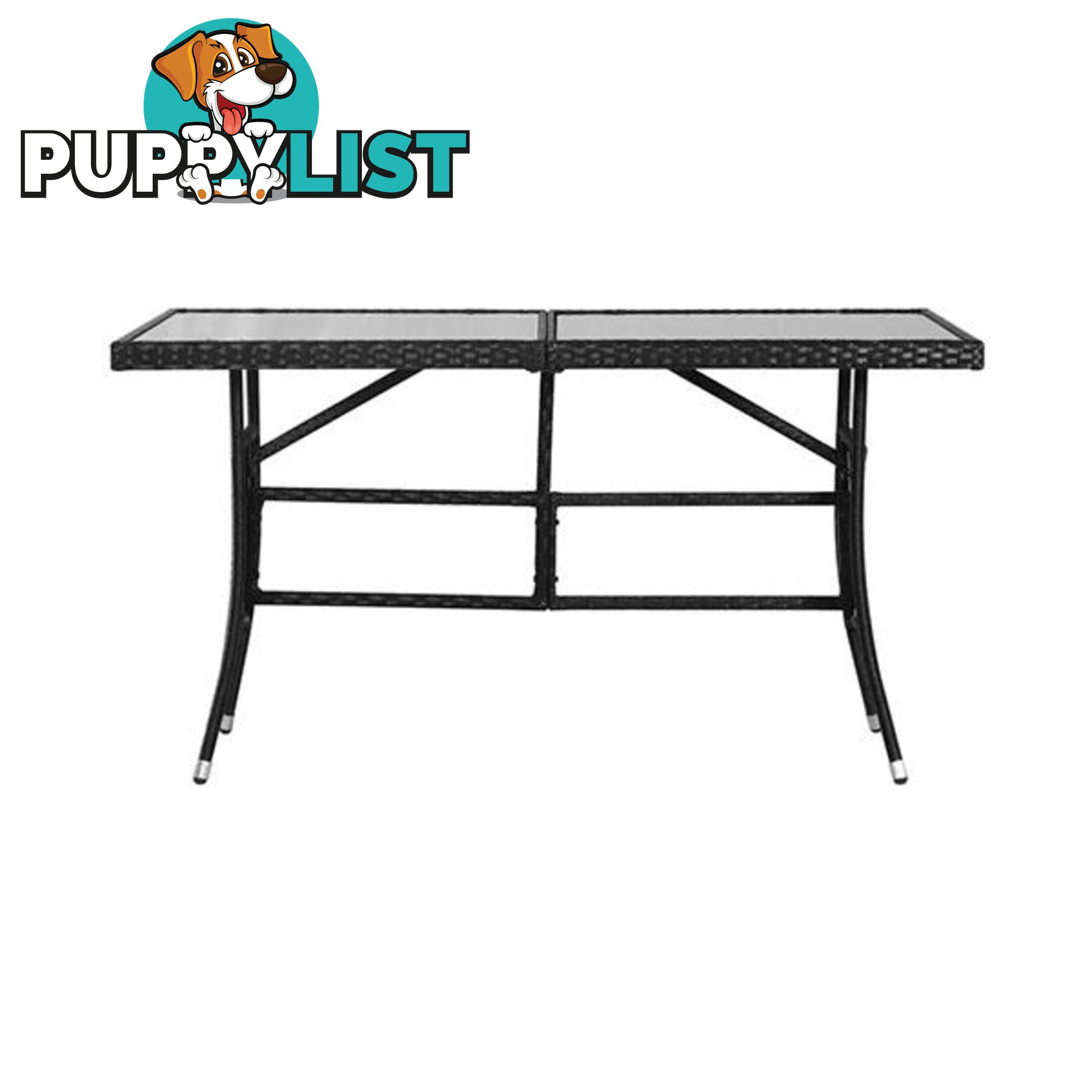 Garden Table Black 140 X 80 X 74 Cm Poly Rattan - Unbranded - 8718475601609