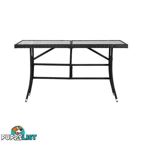 Garden Table Black 140 X 80 X 74 Cm Poly Rattan - Unbranded - 8718475601609