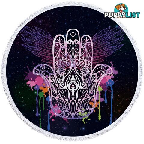 Space Hamsa Beach Towel - Towel - 7427046319911