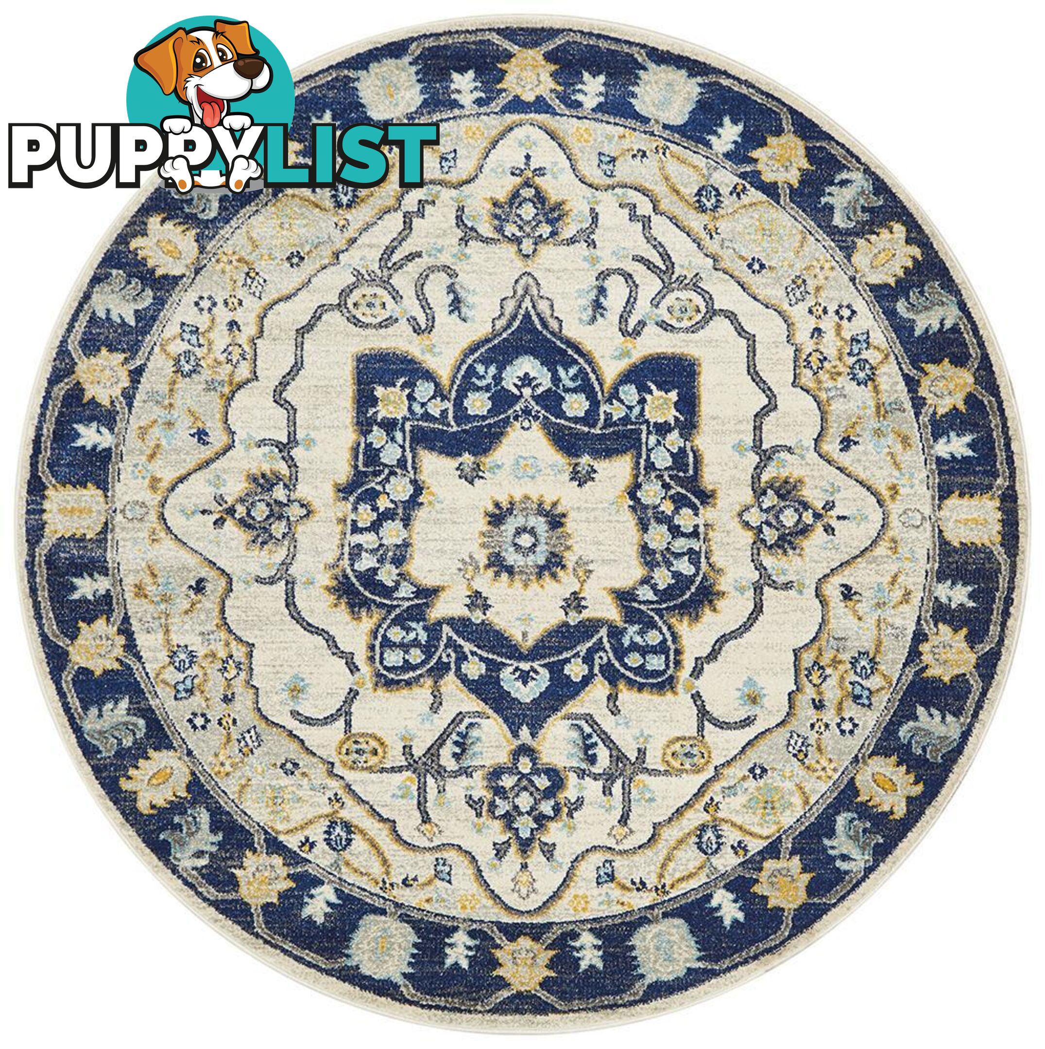 Babylon Round Darya Navy Rug - Unbranded - 9375321874090