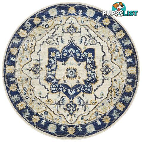 Babylon Round Darya Navy Rug - Unbranded - 9375321874090