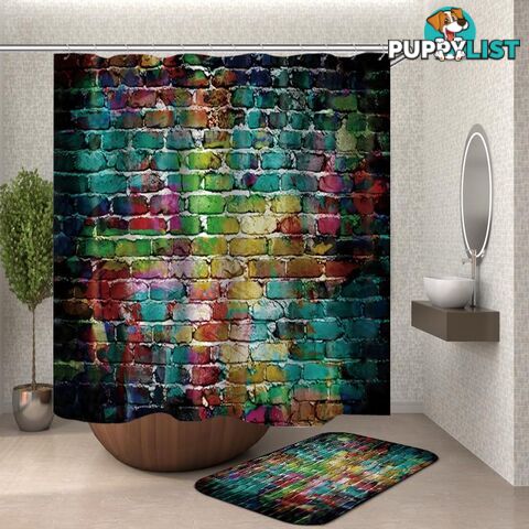 Colorful Brick Shower Curtain - Curtain - 7427046121712