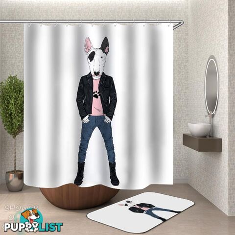 Tough Pitbull Dog Shower Curtain - Curtain - 7427046232814