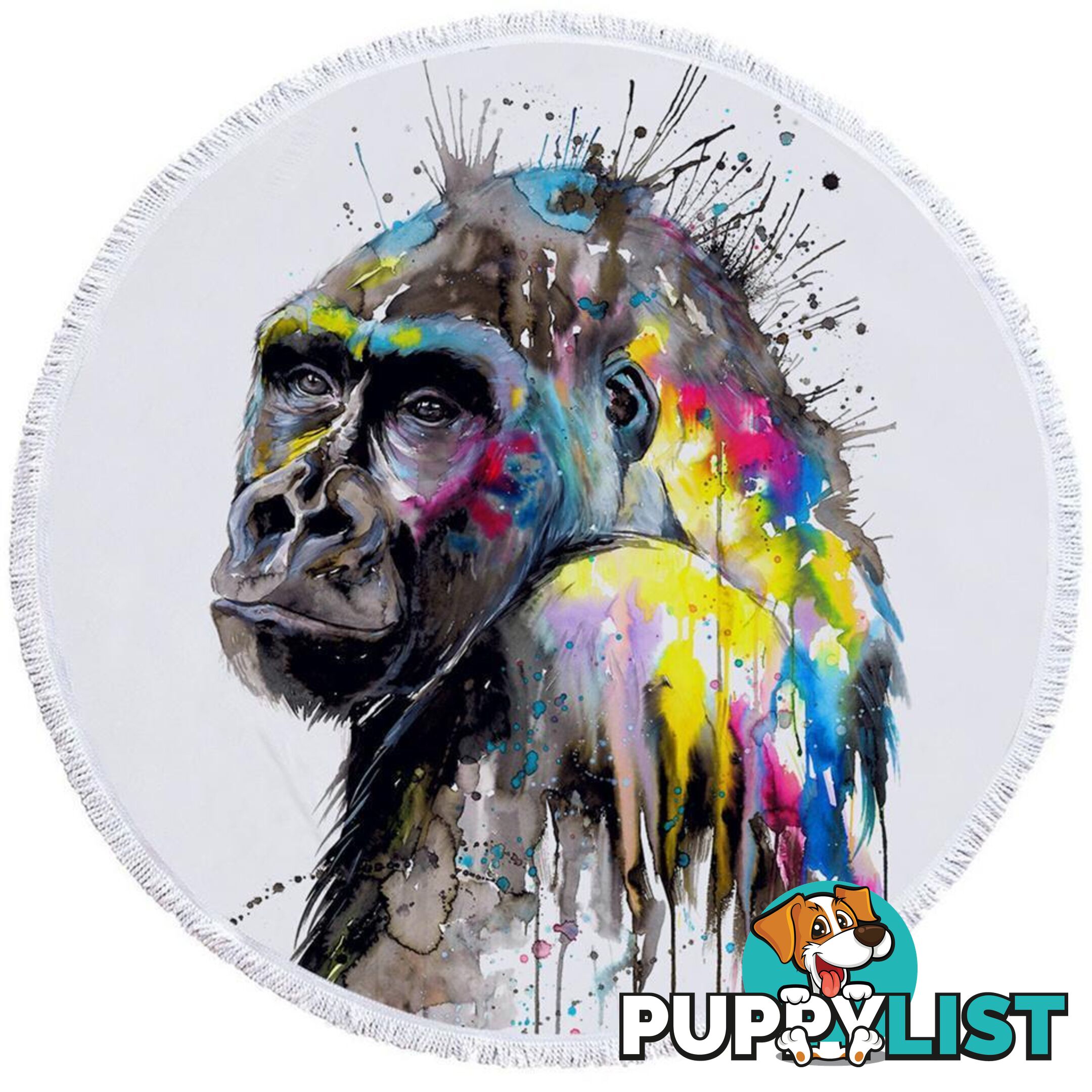 Art Painting Gorilla Beach Towel - Towel - 7427046330442