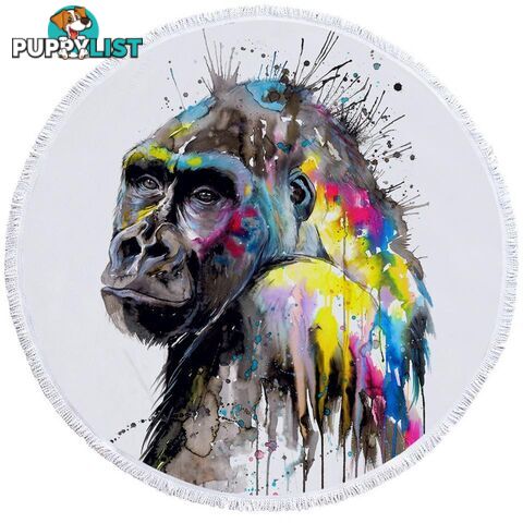 Art Painting Gorilla Beach Towel - Towel - 7427046330442