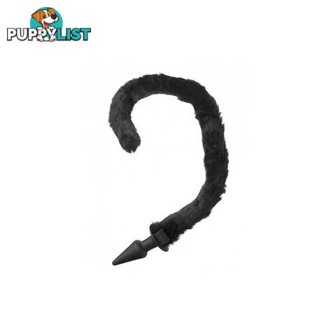 Bad Kitty Silicone Cat Tail Anal Plug Black - Adult Toys - 848518017925