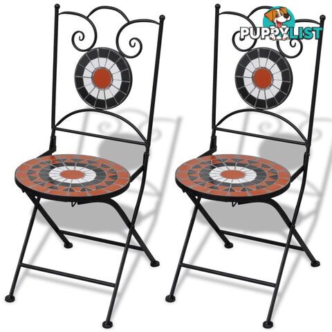 Mosaic Bistro Chair (Terracotta/White) Set of 2 - Unbranded - 4326500415943