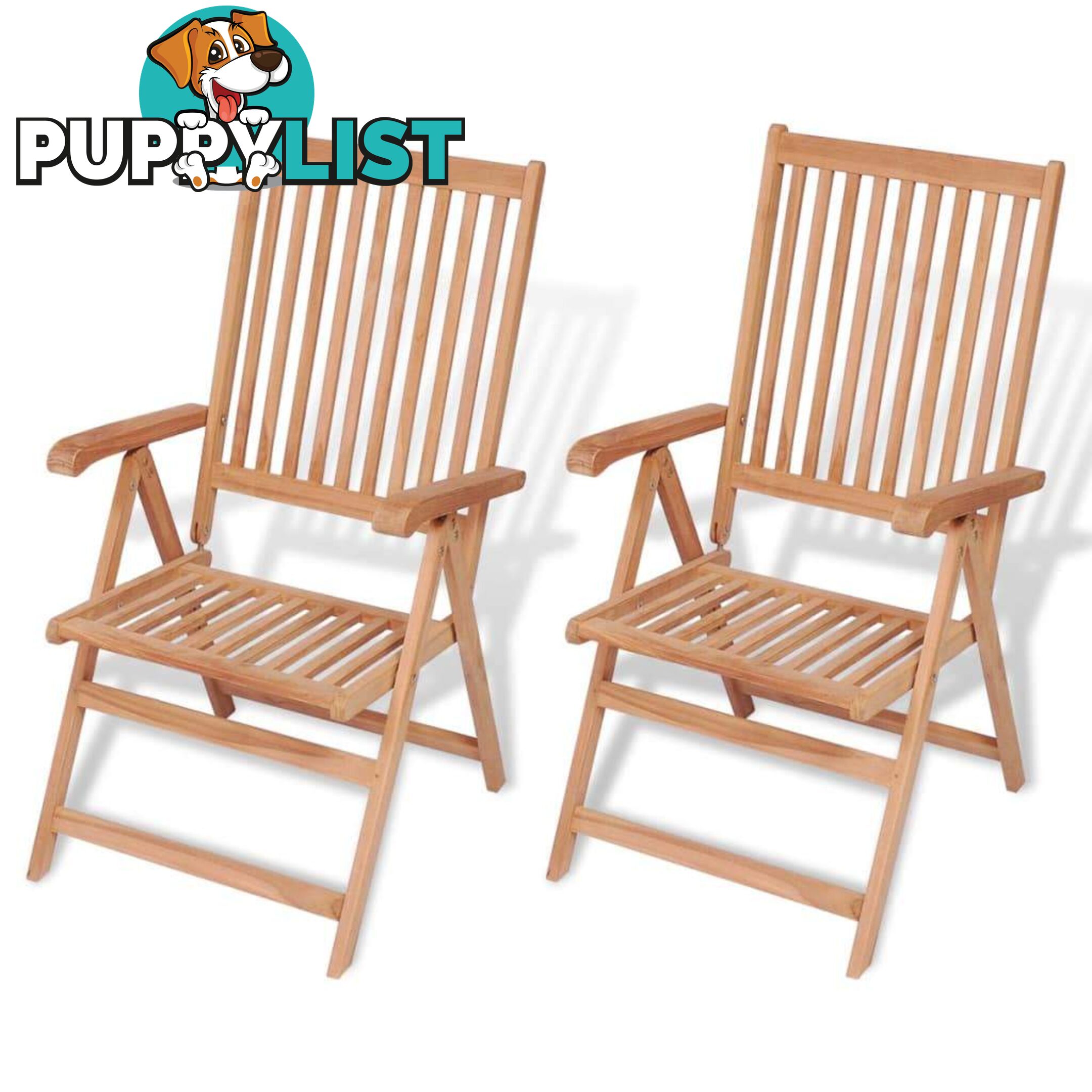 Reclining Garden Chairs 2 Pcs Teak - Unbranded - 9476062037864