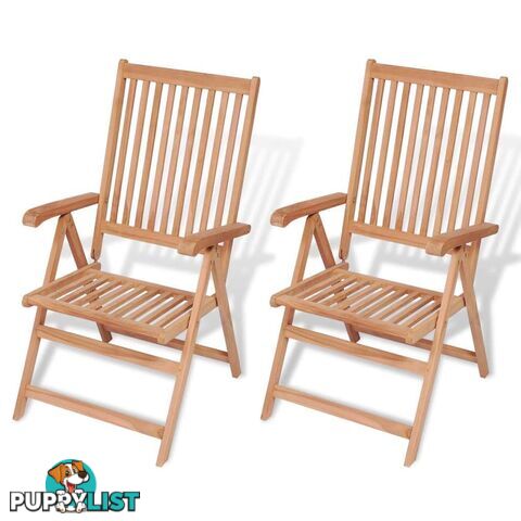 Reclining Garden Chairs 2 Pcs Teak - Unbranded - 9476062037864