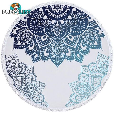 Teal Blue Mandala Beach Towel - Towel - 7427046308021