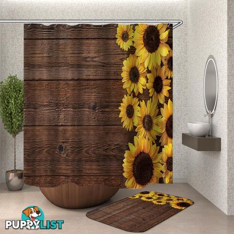 Sunflowers On A Wooden Deck Shower Curtain - Curtain - 7427046117326