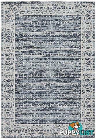 Magnolia Border Denim Rug - Unbranded - 9375321879743