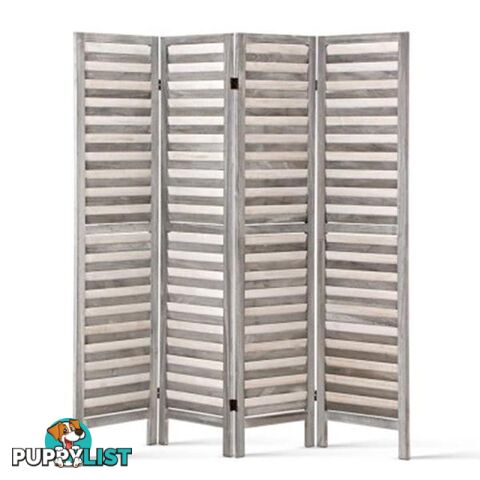 Four Panel Room Divider - Light Grey - Unbranded - 9350062163405