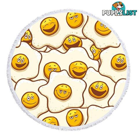 Funny Emoji Eggs Beach Towel - Towel - 7427046330671