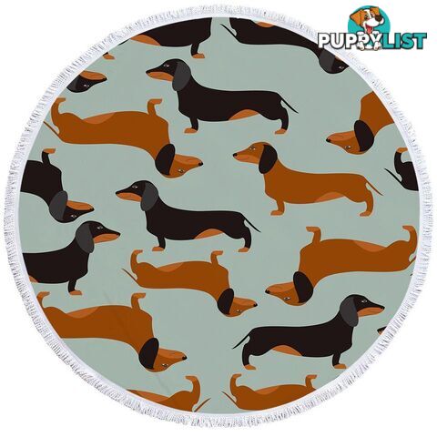 Dachshund Dogs Pattern Beach Towel - Towel - 7427046311526