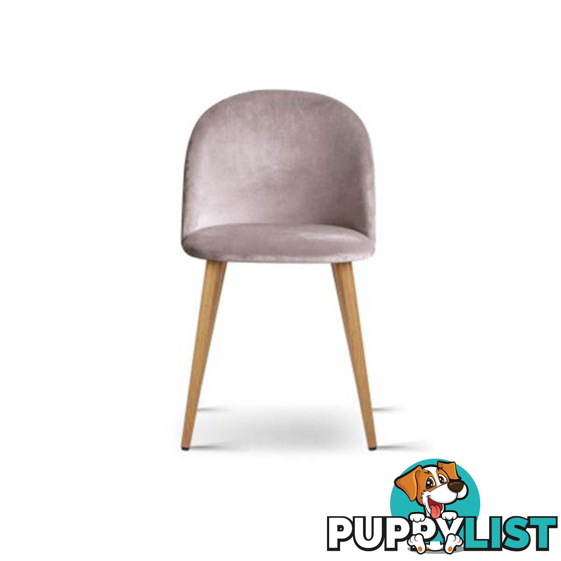 Set of 2 Velvet Modern Dining Chair - Light Grey - Artiss - 9350062158494