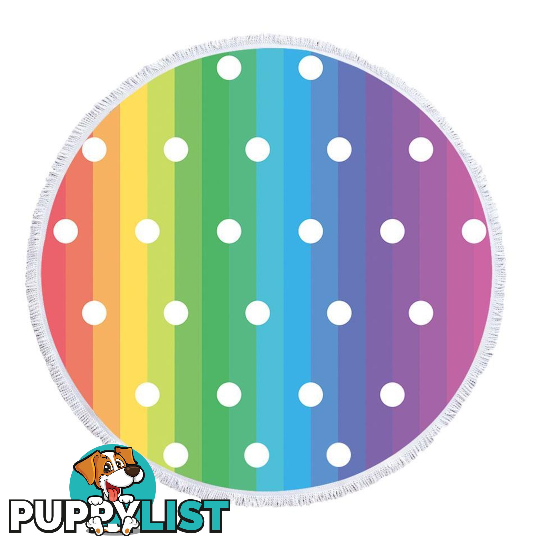 Rainbow Polka Dot Beach Towel - Towel - 7427046334792