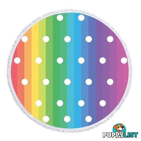 Rainbow Polka Dot Beach Towel - Towel - 7427046334792