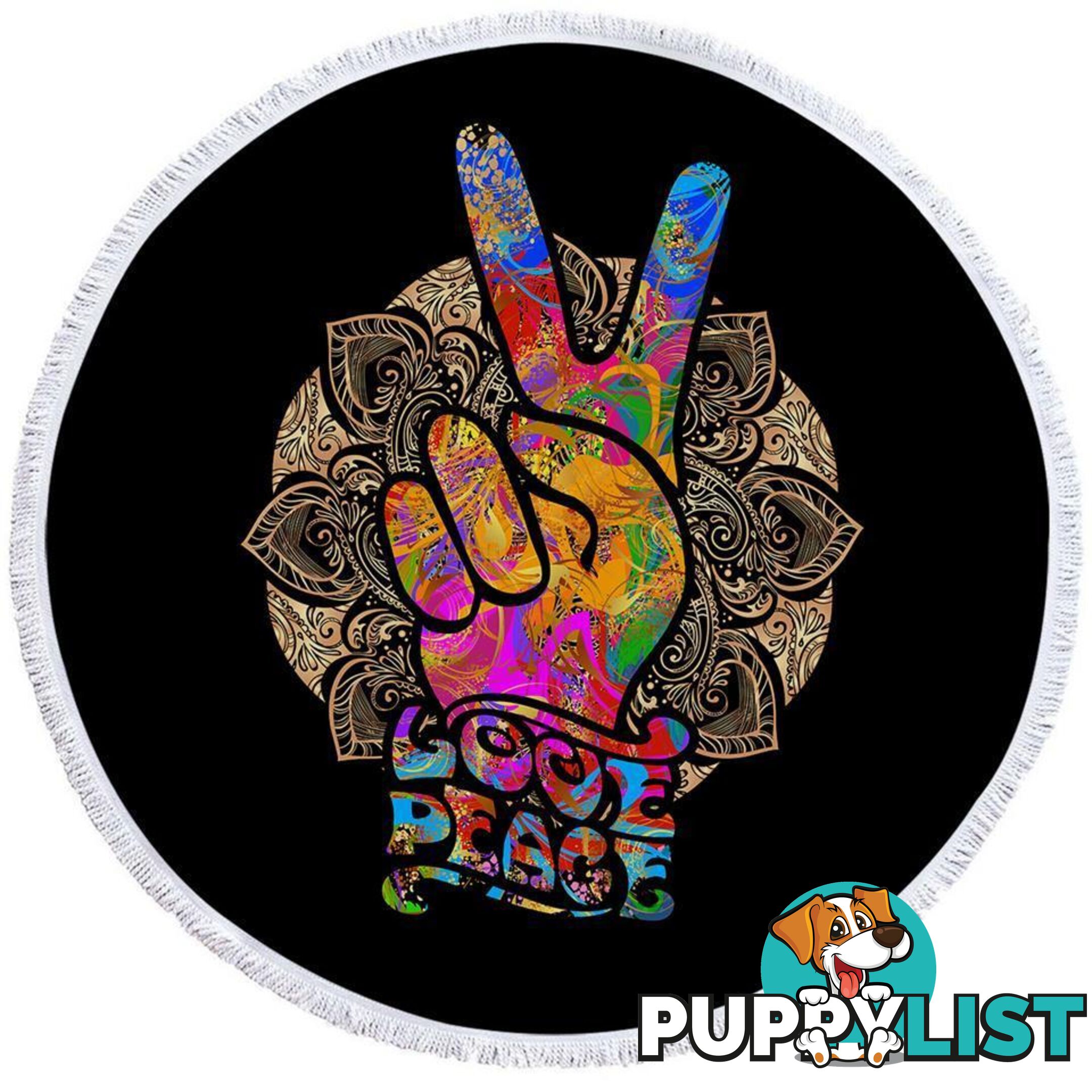 Love Peace Beach Towel - Towel - 7427046309509